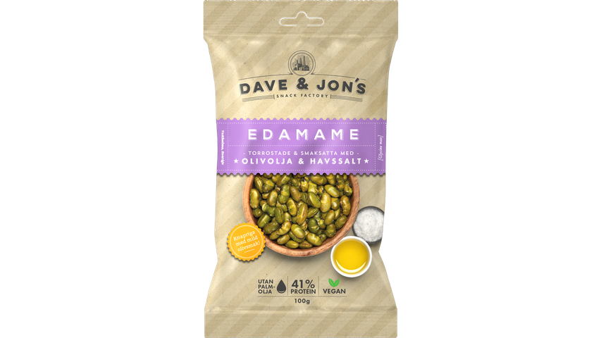 Dave & Jon's Edamame Beans Sea Salt & Olive Oil 100g