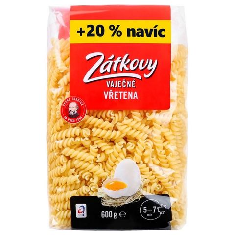Zátkovy Těstoviny vaječná vřetena +20 % navíc | 600 g
