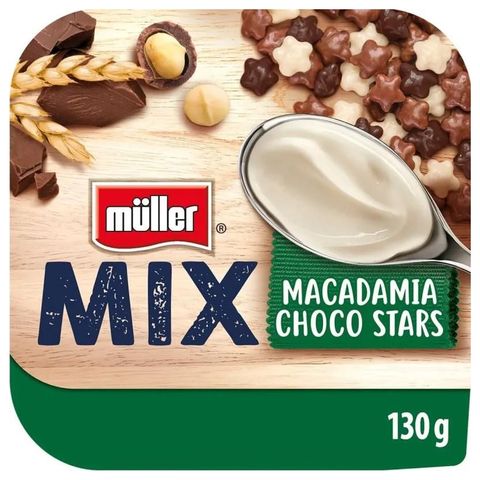 Müller Mix Choco Stars jogurt s příchutí makadamových ořechů | 130 g