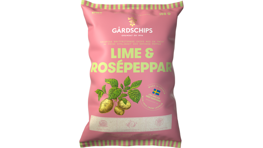 Gårdschips Lime & Rosépeppar 150 g