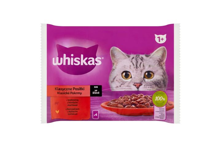 Whiskas alutasak Multipack Marha-Csirke mártásban 4x85g