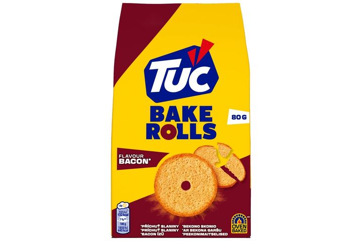 Tuc Bacon Flavour Bake Rolls 80 g
