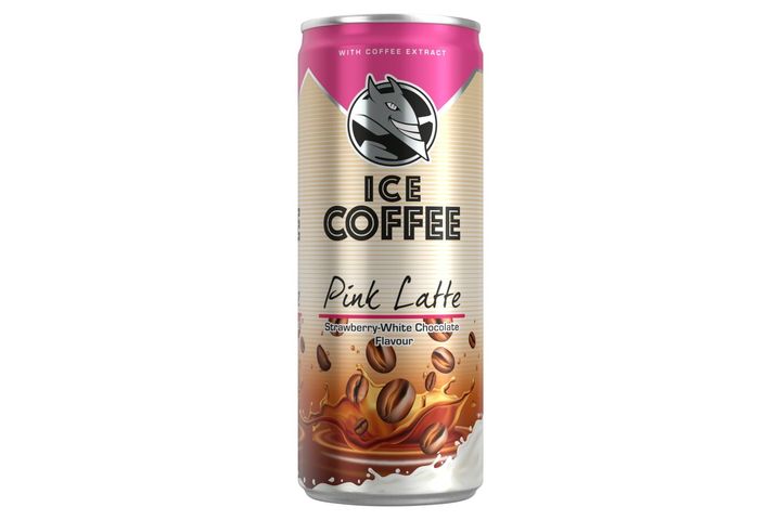 HELL Ice Coffee Pink Latte eper- és fehér csokoládéízű UHT ital tejjel és kávékivonattal 250 ml