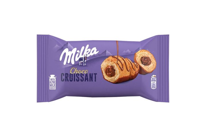 Milka Choco croissant alpesi tej felhasználásával készült tejcsokoládés töltelékkel 50 g