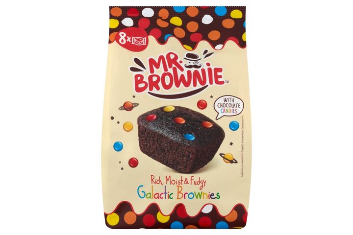 Mr. Brownie brownie tejcsokoládés cukorbevonatos drazsékkal 8 x 25 g (200 g)
