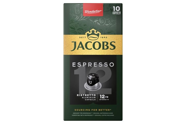 Jacobs Espresso Ristretto őrölt-pörkölt kávé kapszulában 10 db 52 g