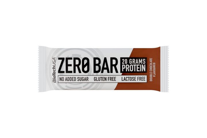 BioTechUSA Zero Bar dupla csokoládé ízű fehérjeszelet édesítőszerekkel 50 g