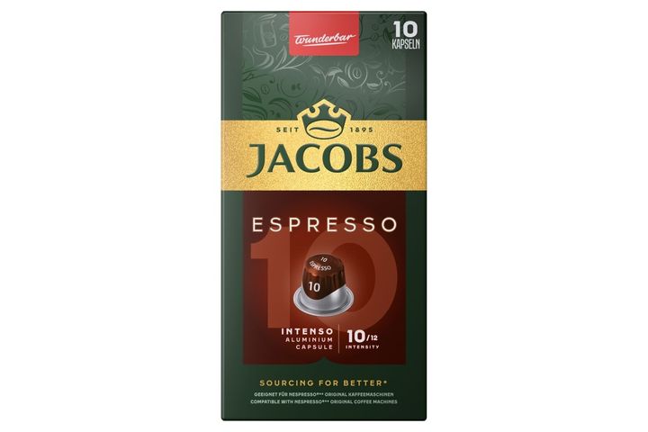 Jacobs Espresso Intenso Ground-Roasted Coffee in Capsules 10 pcs 52 g