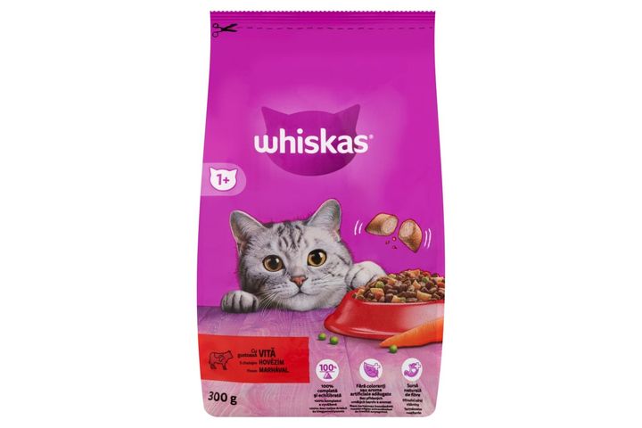 Whiskas 1+ Complete Dry Food for Adult Cats with Beef 300 g