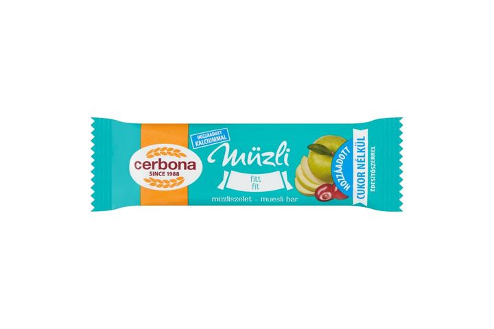 Cerbona Fitt müzliszelet hozzáadott kalciummal, hozzáadott cukor nélkül, édesítőszerrel 20 g