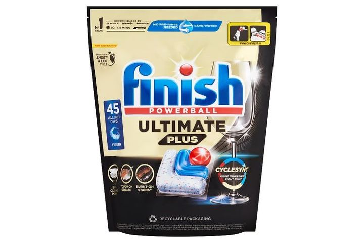 Finish Powerball Ultimate Plus Fresh mosogatógép kapszula 45 db 549 g