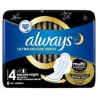 Always Ultra Secure Night velikost 4 vložky | 6 kusů