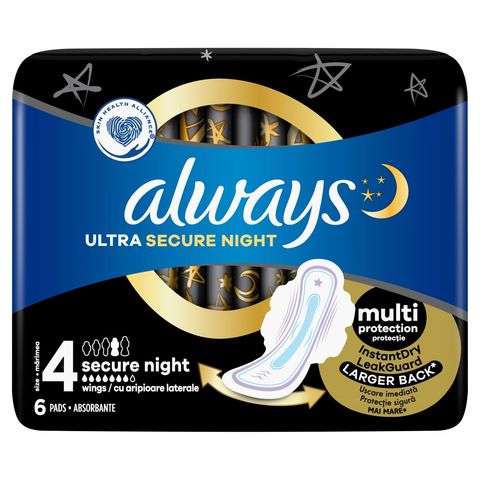 Always Ultra Secure Night velikost 4 vložky | 6 kusů