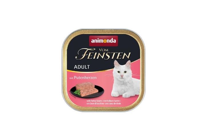 Animonda Cat Vom Feinsten Adult, pulykaszív pástétom teljesértékű eledel felnőtt macskáknak 100 g