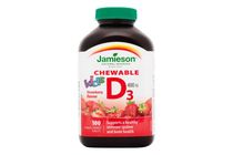 Jamieson Vitamín D3 Kids jahoda 100 cucacích tablet