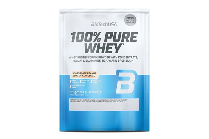 BioTechUSA 100% Pure Whey ízesített fehérje italpor édesítőszerrel 28 g