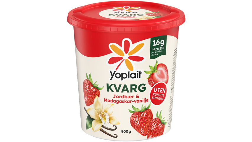 Yoplait Kvarg Jordbær & Madagaskar-Vanilje | 800g