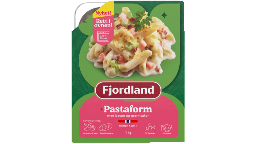 Fjordland Pastaform M/Bacon & Grønnsaker | 1kg