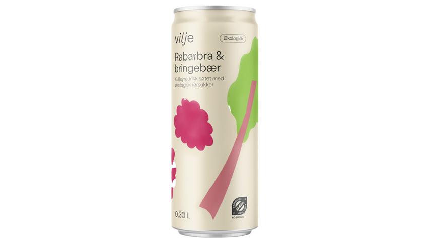 Vilje Kullsyredrikk Bringebær & Rabarbra | 0.33l