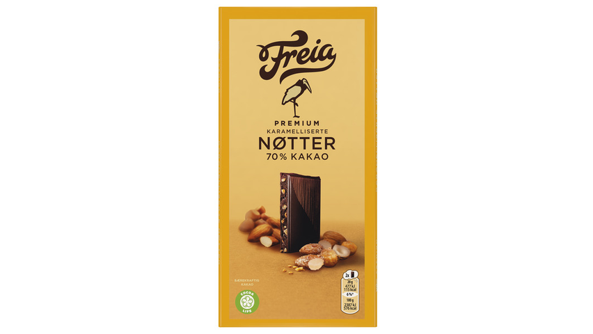Freia Premium Dark 70% Karam. Nøtter | 100g