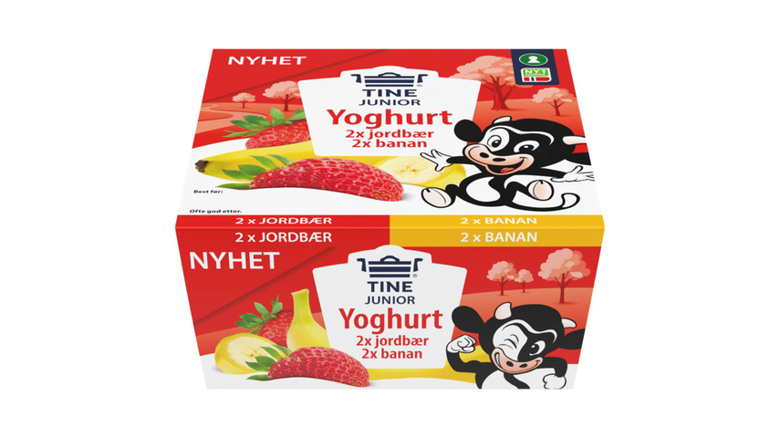 Tine Junior Yoghurt Jordb/ Banan 125g | 4stk