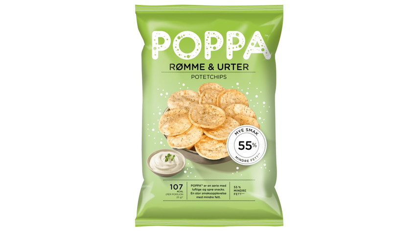 Poppa Chips Rømme & Urter | 80g