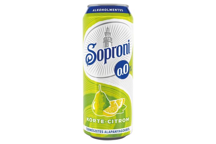 Soproni körte-citrom ízű alkoholmentes sörital 500 ml