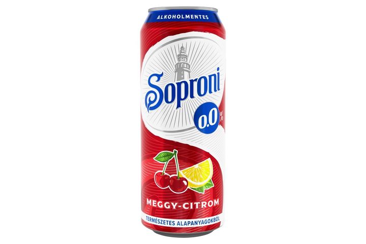 Soproni meggy-citromos alkoholmentes sörital 0,0% 500 ml