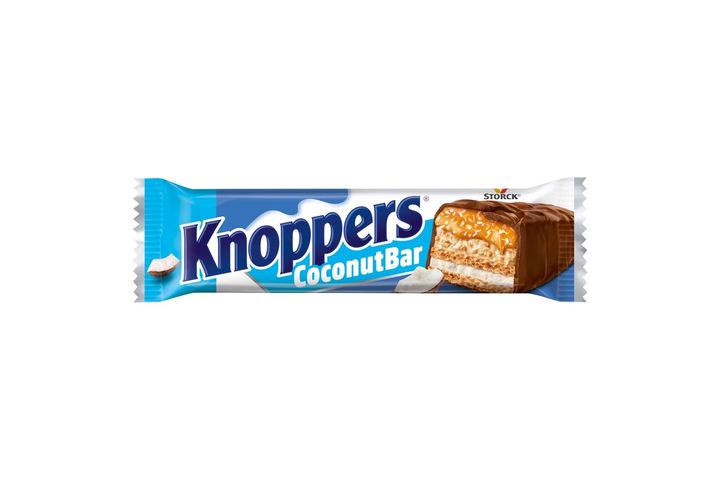 Knoppers CoconutBar tejes-kókuszos-mogyorós krémmel töltött tejcsokoládéval bevont ostyaszelet 40 g