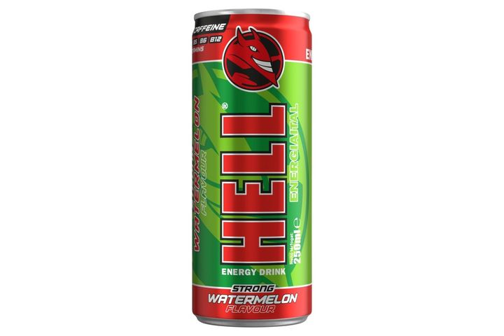 HELL Strong görögdinnye- és tuttifruttiízű, koffeintartalmú, szénsavas energiaital 250 ml