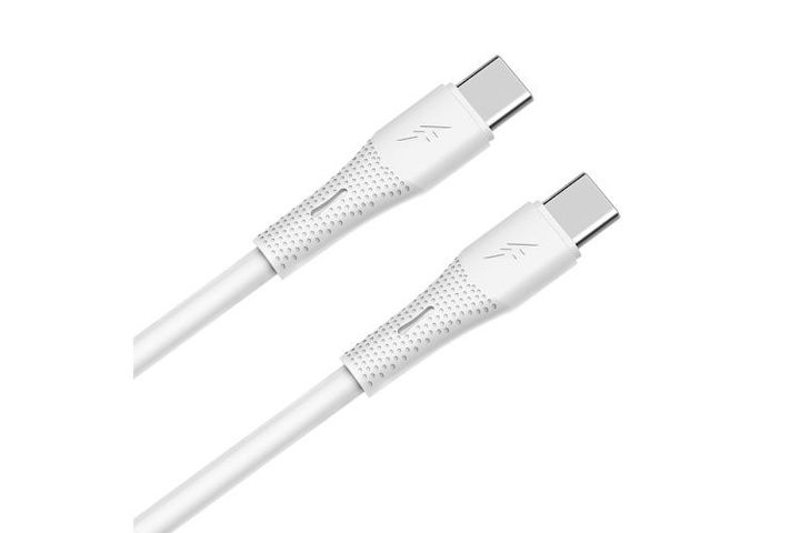 AVAX CB3307 60W USB-C gyorstöltő szilikon kábel 1.5 m, fehér