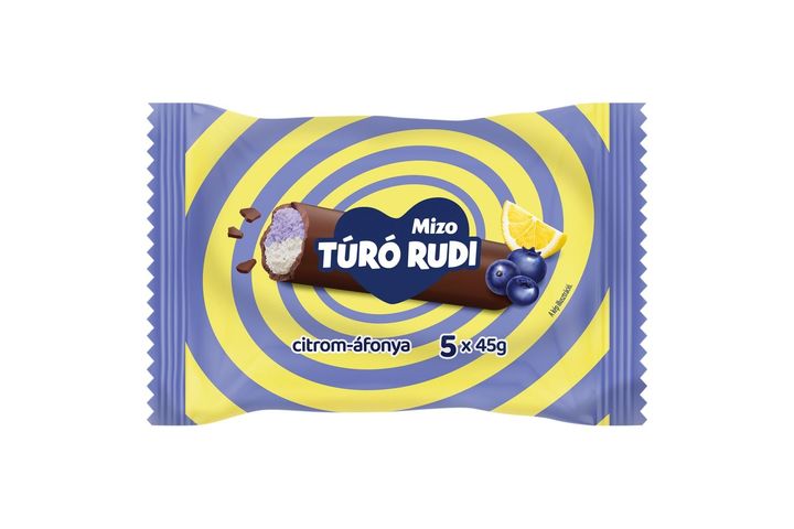 Mizo Túró Rudi citromos-áfonyás túródesszert kakaós bevonattal 5 x 45 g (225 g)