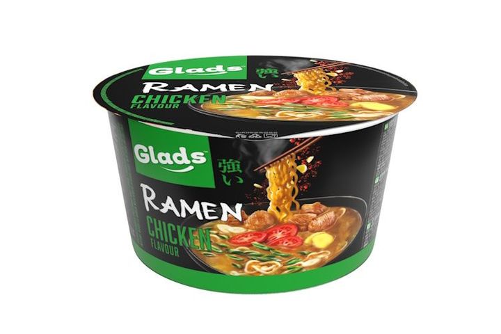 GLADS Ramen instant noodlesoup with chicken taste in bowl 105g
