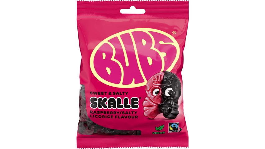 Bubs Bringebær/Lakrisskalle | 90g