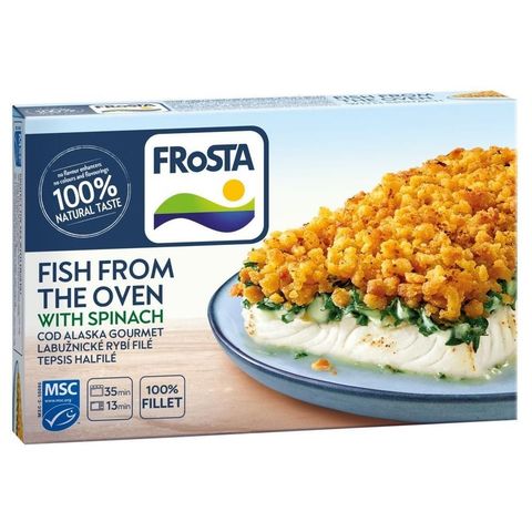 FRoSTA gyorsfagyasztott tepsis halfilé spenóttal 360 g