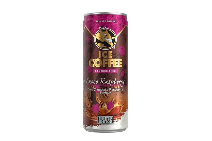 HELL Ice Coffee Choco Raspberry UHT dark chocolate-raspberry flavoured drink with milk and coffee extract 250 ml