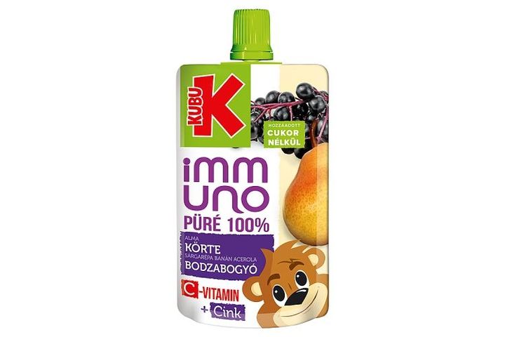 Kubu Immuno Apple-Pear-Carrot-Banana-Acerola-Elderberry Puree with Vitamin C and Zinc 100 g