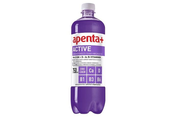 Apenta+ Active sárkánygyümölcs-guava-hibiszkusz ízű energiamentes szénsavmentes üdítőital 750 ml