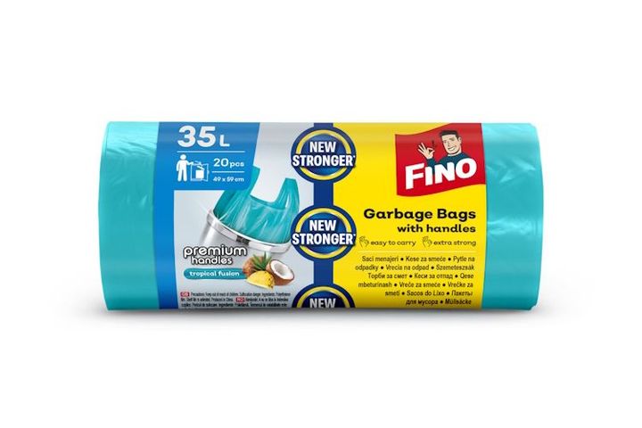 FINO premium handles garbage bag 35l, 20 bags tropical scent