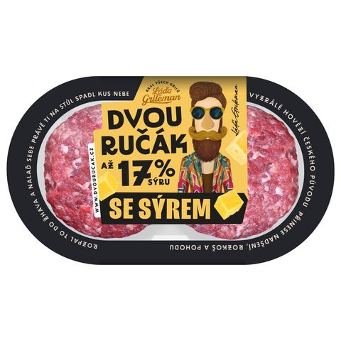 Láďa Grileman Hovězí burger dvouručák se sýrem | 2 x 165 g