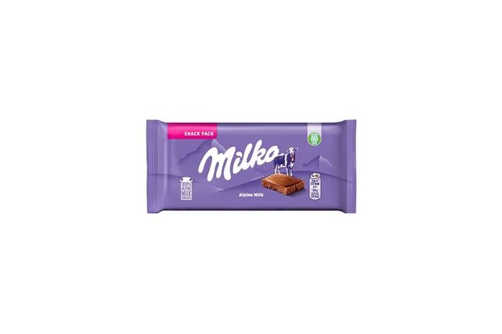 Milka alpesi tej felhasználásával készült tejcsokoládé 45 g