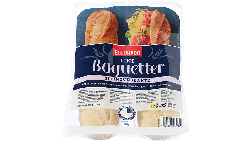 Eldorado Baguette Fin Steinovnsbakt | 2 x 125g