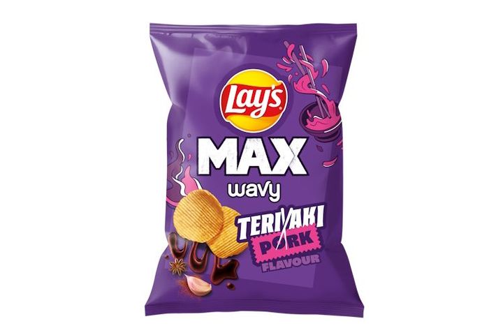 Lay's Max Wavy Teriyaki Pork izű burgonyachips 120 g