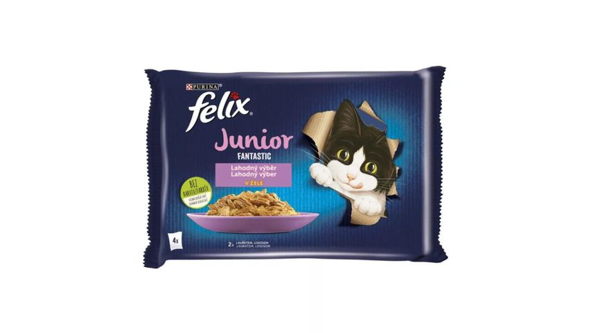 Felix Fantastic alutasak Multipack Junior Csirkével és Lazaccal Aszpikban 4x85g