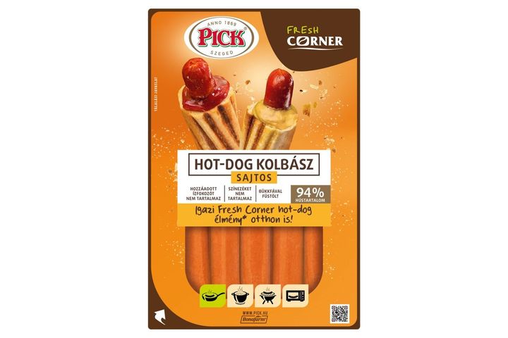 PICK Fresh Corner sajtos hot-dog kolbász 300 g