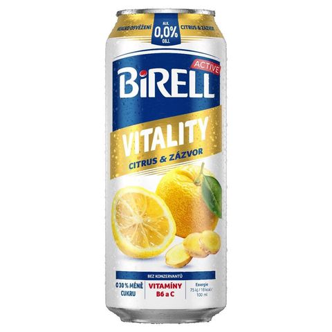 Birell 0.0 Vitality Citrus & zázvor méně cukru nealkoholické pivo plech | 500 ml