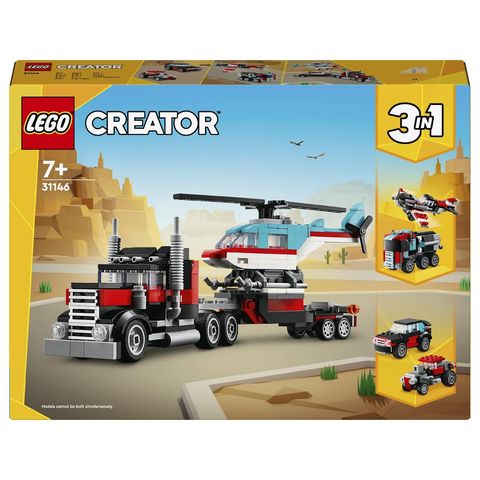LEGO Creator 3 v 1 31146 Platós teherautó és helikopter