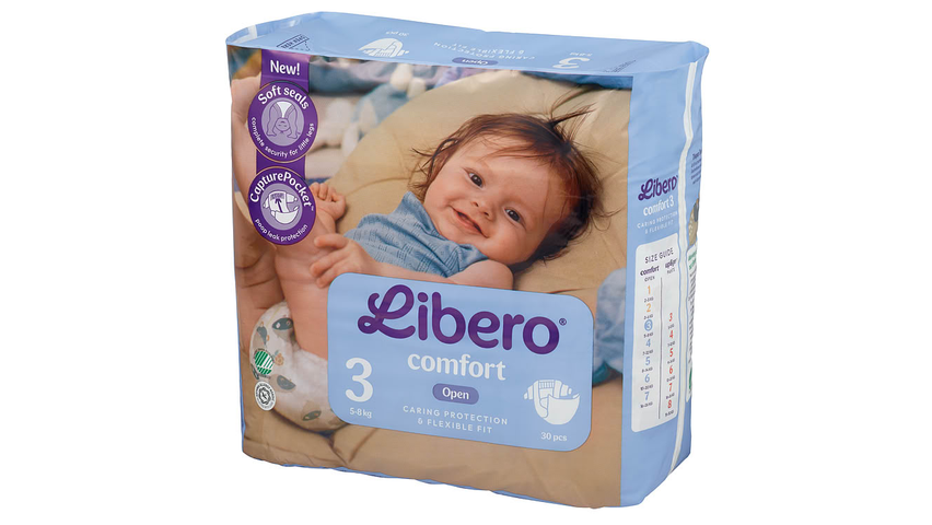 Libero Comfort Åpen Bleie Str 3 | 30stk