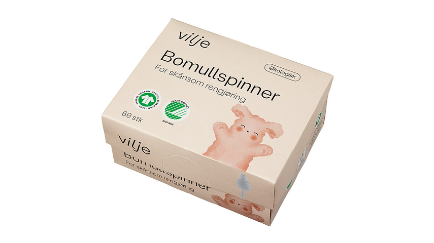 Vilje Bomullspinner Økologisk | 60stk