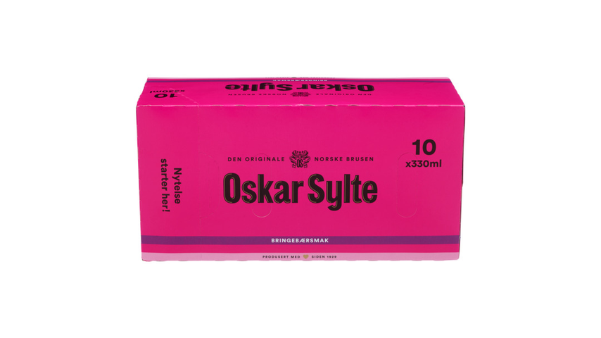 Oskar Sylte Bringebærsmak Fridgepack | 10 x 330ml